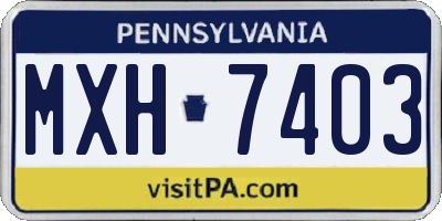 PA license plate MXH7403