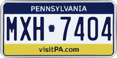 PA license plate MXH7404
