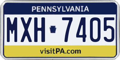 PA license plate MXH7405