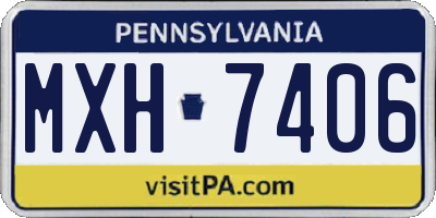 PA license plate MXH7406