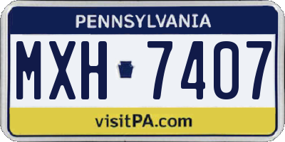 PA license plate MXH7407