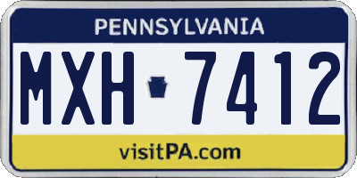 PA license plate MXH7412