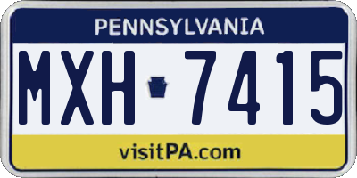 PA license plate MXH7415