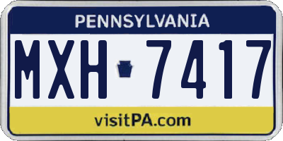 PA license plate MXH7417
