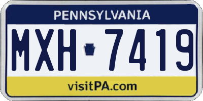 PA license plate MXH7419