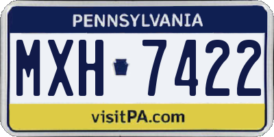 PA license plate MXH7422