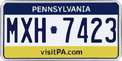 PA license plate MXH7423