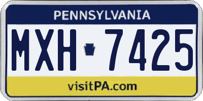 PA license plate MXH7425