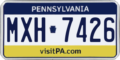 PA license plate MXH7426