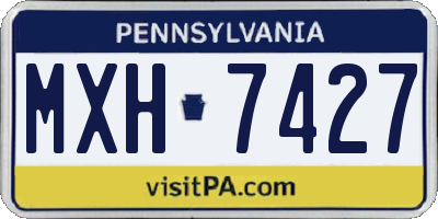 PA license plate MXH7427