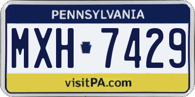 PA license plate MXH7429