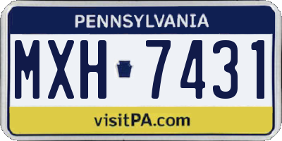 PA license plate MXH7431