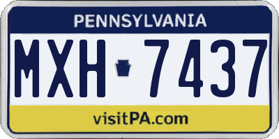 PA license plate MXH7437