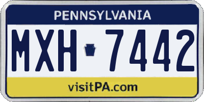PA license plate MXH7442