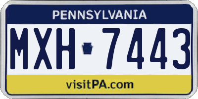 PA license plate MXH7443