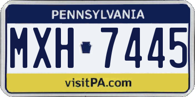 PA license plate MXH7445