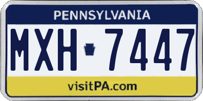 PA license plate MXH7447
