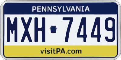 PA license plate MXH7449