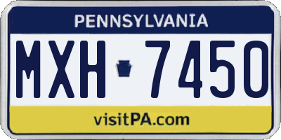 PA license plate MXH7450