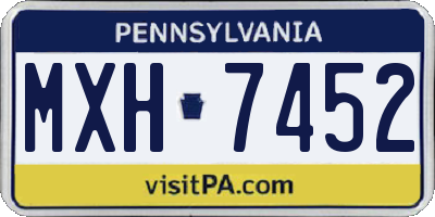 PA license plate MXH7452