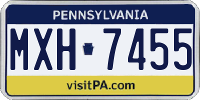 PA license plate MXH7455