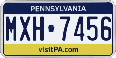 PA license plate MXH7456