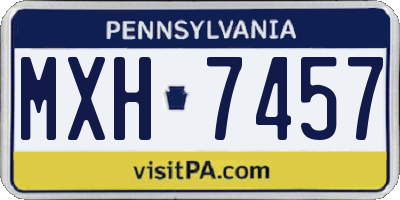 PA license plate MXH7457