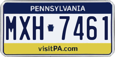 PA license plate MXH7461