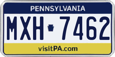 PA license plate MXH7462