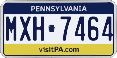 PA license plate MXH7464