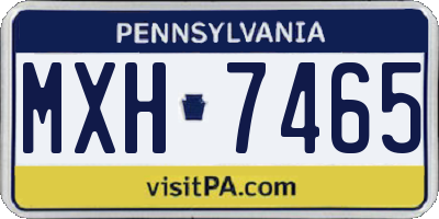 PA license plate MXH7465