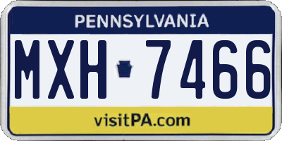 PA license plate MXH7466