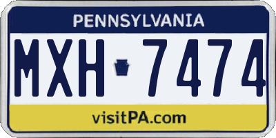 PA license plate MXH7474