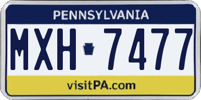 PA license plate MXH7477