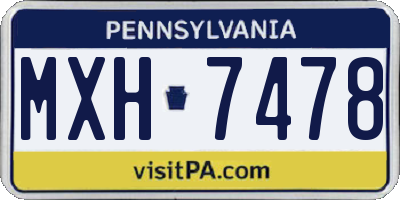 PA license plate MXH7478