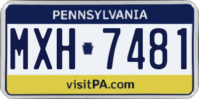 PA license plate MXH7481