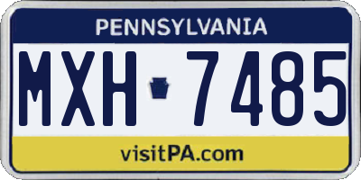 PA license plate MXH7485