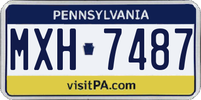 PA license plate MXH7487