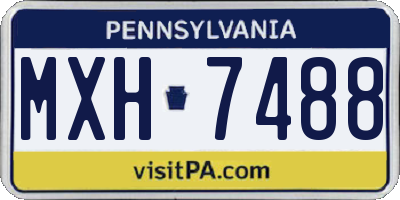 PA license plate MXH7488