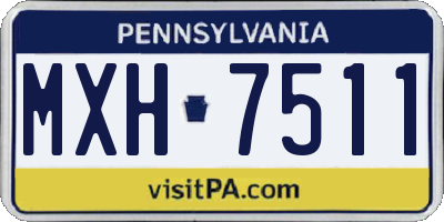 PA license plate MXH7511