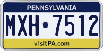 PA license plate MXH7512