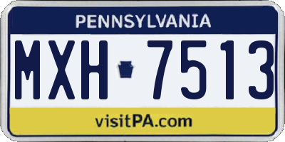 PA license plate MXH7513