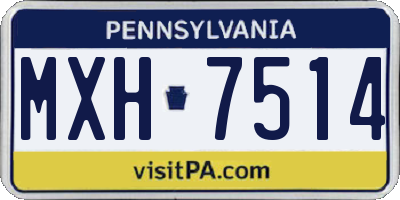 PA license plate MXH7514