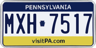 PA license plate MXH7517