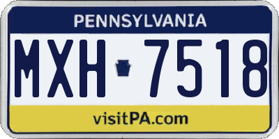 PA license plate MXH7518