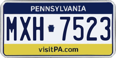 PA license plate MXH7523