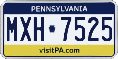 PA license plate MXH7525