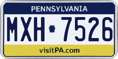 PA license plate MXH7526