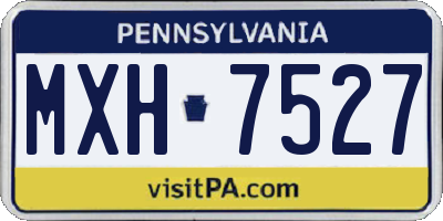 PA license plate MXH7527