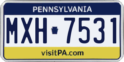PA license plate MXH7531
